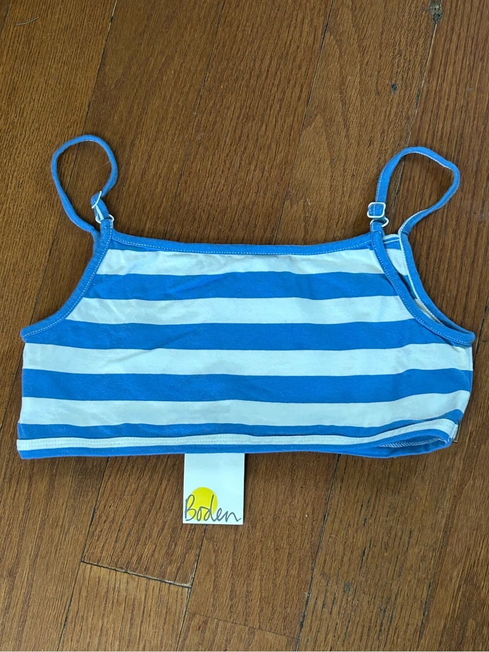 Boden Blue & Light Blue Striped Girls' Crop Camisole Sz 11-12 Y